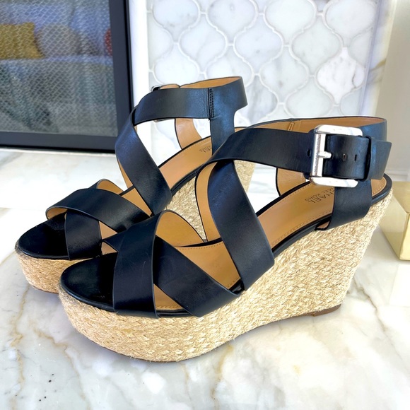 michael kors black sneaker wedges